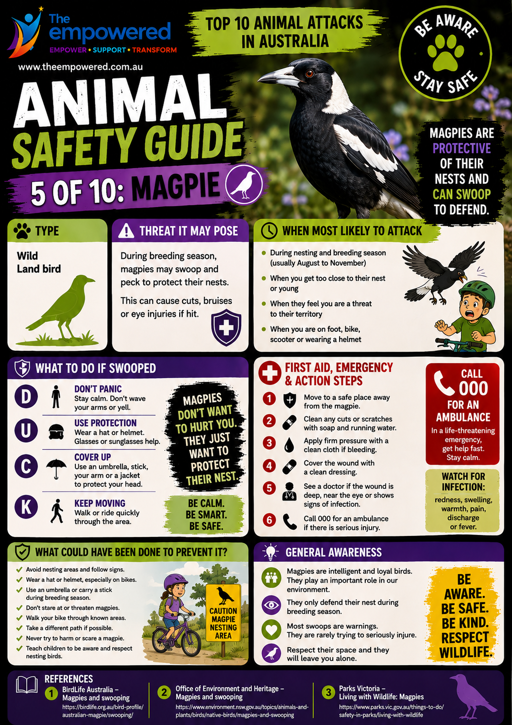 Magpie safety lesson